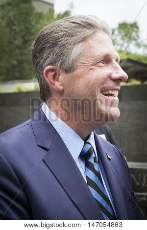 NEW YORK - SEPT 9 2016: New York PBA President Pat Lynch at the NYPD Emerald Society Pipe and Drums 9/11 Memorial Commemoration Service marking the 15th anniversary of the terror attacks.