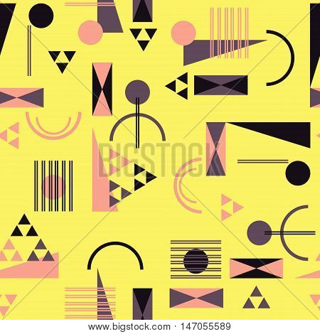 Seamless geometric pattern in retro 80s style Background