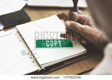 Copy Duplicate Print Scan Transcript Counterfoil Concept