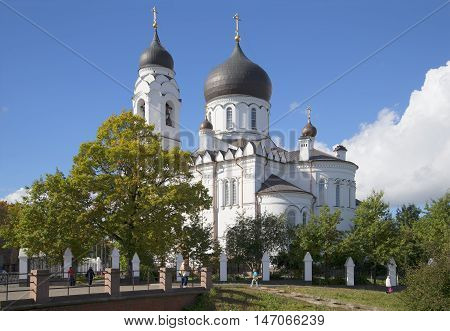 LOMONOSOV, RUSSIA - SEPTEMBER 20, 2015: A view on the old Cathedral of St. Michael the Archangel, sunny september day. Religious landmark  of the city Lomonosov