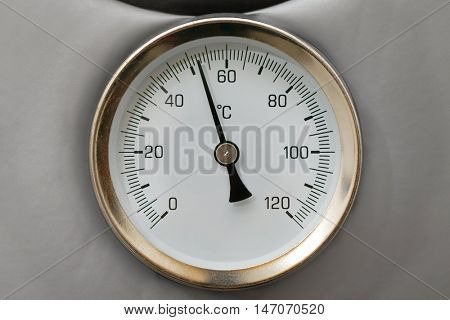 Thermometer on a water heating boiler