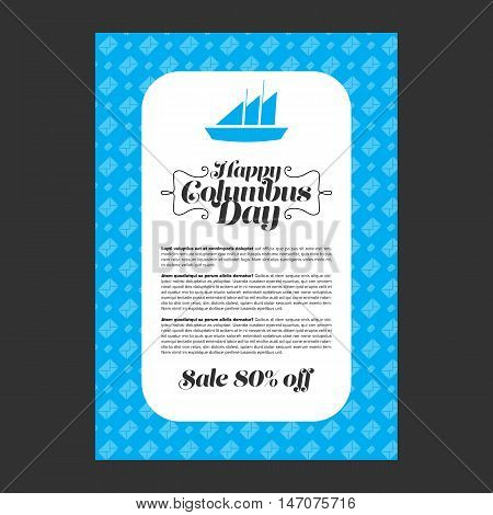 Happy Columbus Day banner vector illustrations design