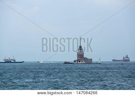 Maiden's Tower (Leander's Tower) on Bosphorus in Istanbul Turkey