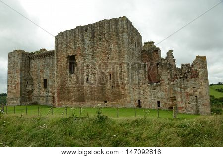 An external view of the ruins of Crichton castle