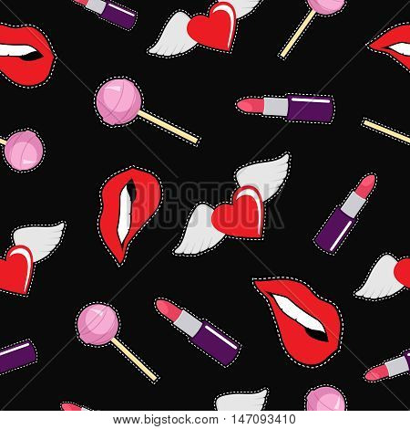 Seamless Background With Girl Cartoon Elements
