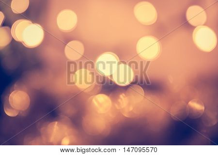Toned bokeh with blinking Christmas lights in vintage style