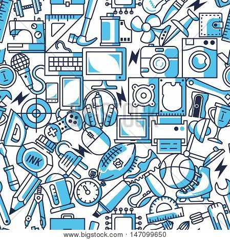Chaos objects lines pattern seamless vector illustration