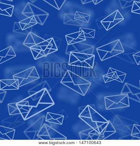 Mail background blue seamless pattern template illustration