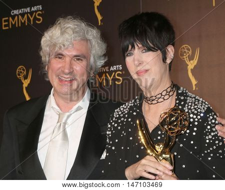 LOS ANGELES - SEP 11:  Jeff Sanderson, Diane Warren at the 2016 Primetime Creative Emmy Awards - Day 2 - Press Room at the Microsoft Theater on September 11, 2016 in Los Angeles, CA