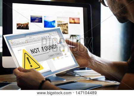 Not Found Failure Problem 404 Warning Error Concept