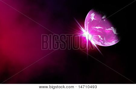 Immagine composita di un pianeta alieno ravvicinato