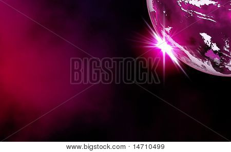 Immagine composita di un pianeta alieno ravvicinato