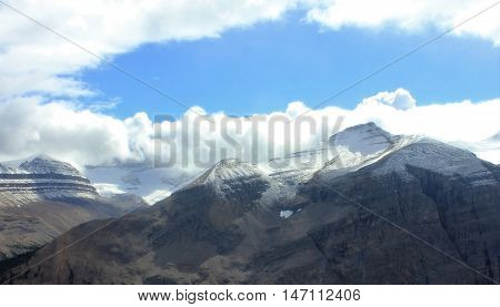 A ring in the clouds near the Columbia Icefield.