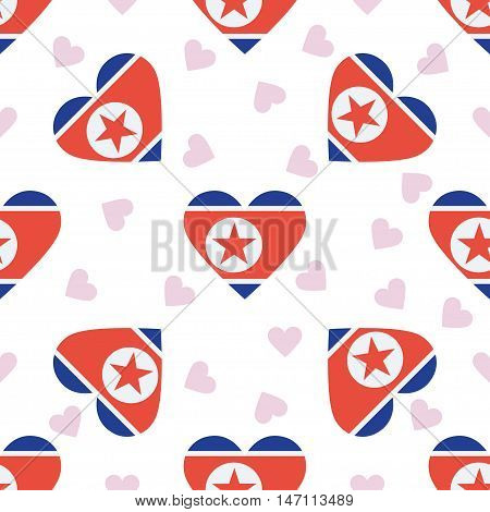 Korea, Democratic People's Republic Of Independence Day Seamless Pattern. Patriotic Background With 