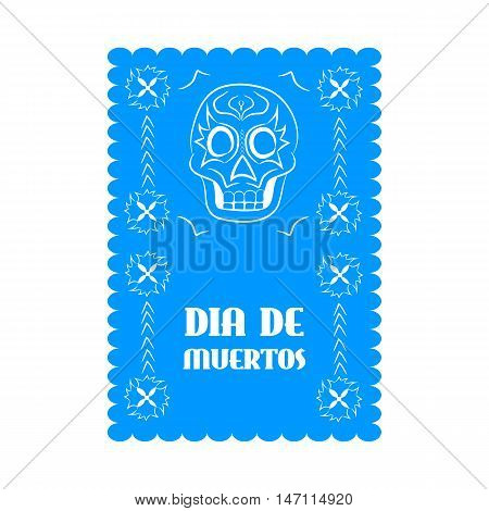 Mexican banner, mexico. Dia de Muertos - Mexican Day of the death spanish text decoration.