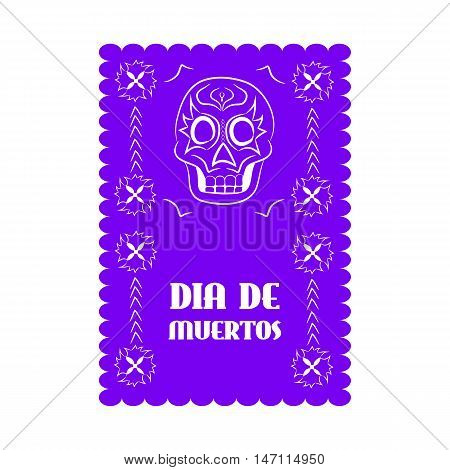 Mexican banner, mexico. Dia de Muertos - Mexican Day of the death spanish text decoration.