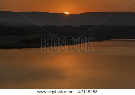 Sunset Near Milada Lake In Hot Summer Evening