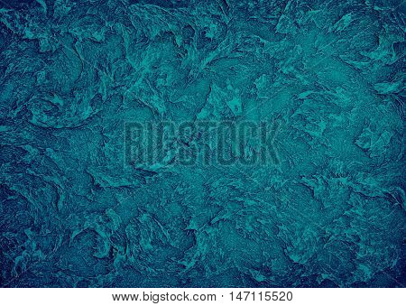 Decorative plaster. Abstract pattern in blue tones.