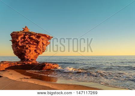 Ocean coast at the sunrise (Thunder Cove Prince Edward Island Canada)