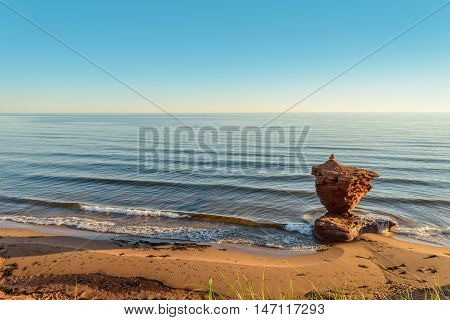 Ocean coast at the sunrise (Central Coastal Drive Prince Edward Island Canada)