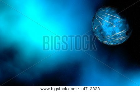 Immagine composita di un pianeta alieno ravvicinato
