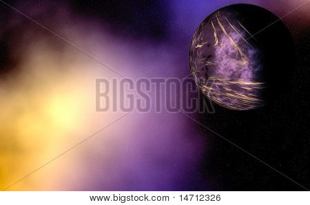 Immagine composita di un pianeta alieno ravvicinato