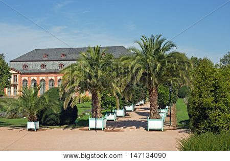 Orangerie and Orangerie garden in Darmstadt (Hesse, Germany)
