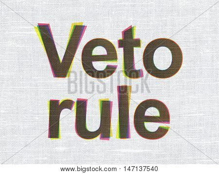 Politics concept: CMYK Veto Rule on linen fabric texture background
