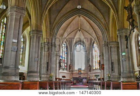 Buchy France - june 23 2016 : the Notre Dame church interior