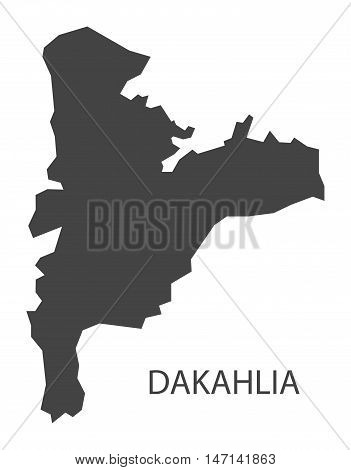 Dakahlia Egypt Map in grey vector high res