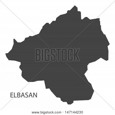 Elbasan Albania Map in grey vector high res