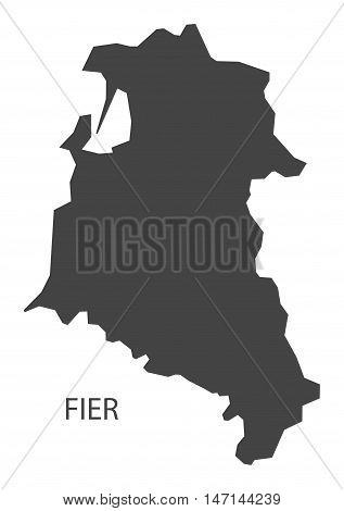 Fier Albania Map in grey vector high res