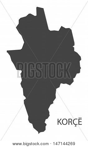 Korce Albania Map in grey vector high res