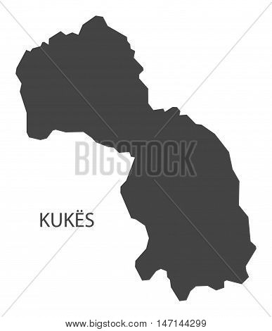 Kukes Albania Map grey vector high res