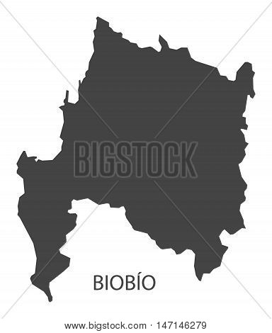 Biobio Chile Map in grey vector high res