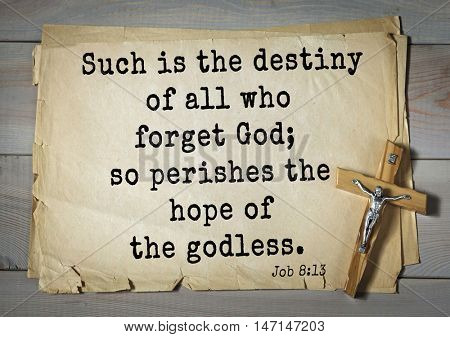 TOP- 100. Bible Verses about Hope.Such is the destiny of all who forget God; so perishes the hope of the godless.   