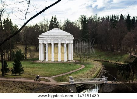 Beautiful building of the city of Pushkin Leningrad region