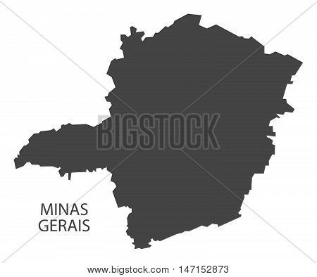 Minas Gerais map grey brazil vector high res