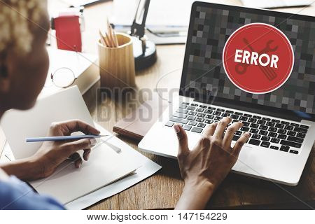 Error Something Went Wrong Under Construction Concept