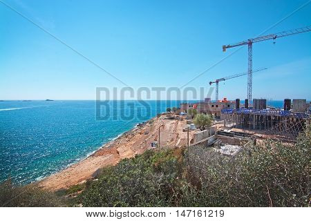 Construction Site With Ocean View
