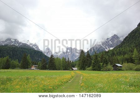 Landscapes between mountain and flower Trentino Alto Adige Italy
