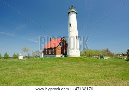 Tawas Point Lighthouse, built in 1876, Lake Huron, Michigan, USA