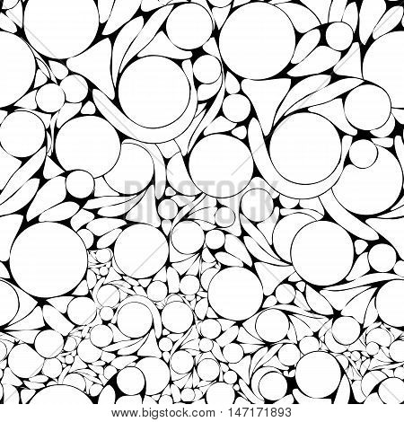 vector illustration of the background texture seamless white graphic black circles around abstract lines monochrome