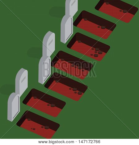 grave yard empty cemetery stones vector