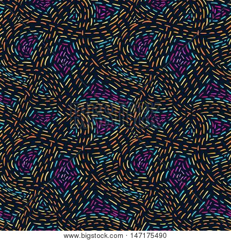 Abstract Pattern Doodle Hatch Ornament Fabric Bright