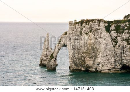Falaise D'amont Etretat City Normandy France Europe