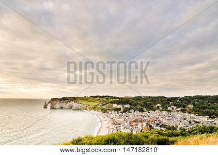 Falaise D'amont Etretat City Normandy France Europe