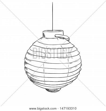 Vector sketch of chinese lantern. Hand draw illustration.