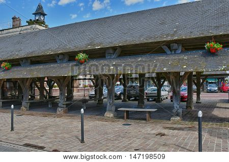 Buchy France - june 23 2016 : the covered market