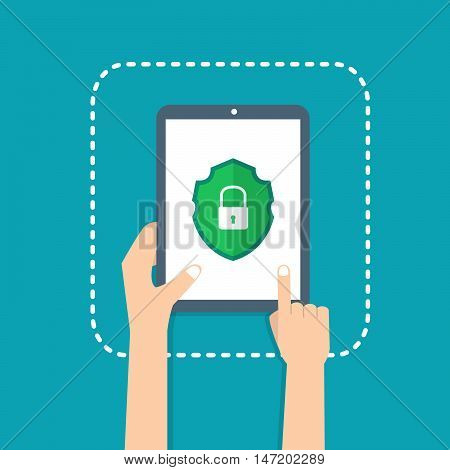 Protection Against Hacker Concept. Vector Illustration